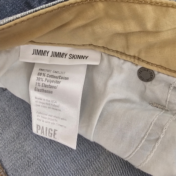 Paige Jimmy Jimmy Jeans Size 28 Blue Skinny - Picture 2 of 10